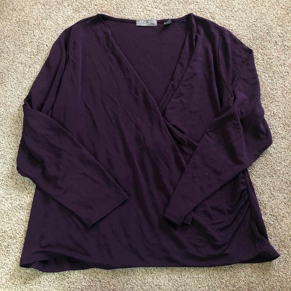 Kate Hill crossover long sleeve top size XL